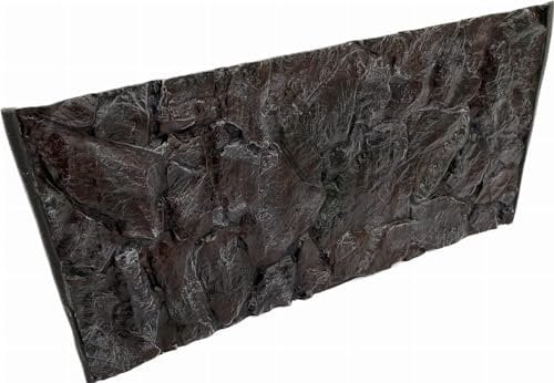 PLASTIKO - Aquarium Hintergrund 3D I Rückwänd 150x60 cm I Leicht zu Montieren und Reinigen I Keine Verklebung Erforderlich I Sicher für Tiere I Braun mit einem Muster aus Niedrigen Steinen