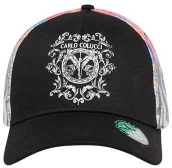 Carlo Colucci Baseball Cap mit 3D Gummidruck Schwarz OS
