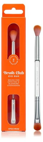 Spectrum Collections Brush Club Pinceau de maquillage à double extrémité pour estomper le fard à paupières et l'ombrage avec poils hypoallergéniques Orange Rose Duo Pinceau de maquillage