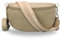 ADEL Bauchtasche Damen Echtleder Emma Silber Handgemachte Umhängetasche Crossbody Bag mit Optionalen Breiten Gemusterten Riemen Stylische Hüfttasche Made in Italy (Taupe-Silber 3, Medium)