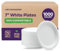 Ask Packaging 100% Compostable Paper Plates 7 Inch [1000 Count] Heavy-Duty Dessert Plates - White Bagasse - Eco-Friendly Disposable Biodegradable Sugarcane Plate - [Bulk Case 20/50 Pack]