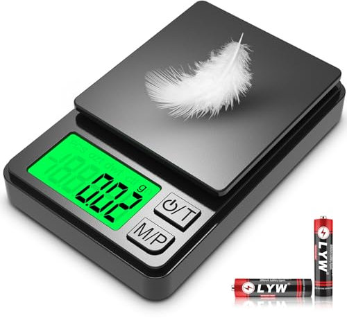 Mik-Nana Báscula de bolsillo, báscula de precisión de 1000 g x 0,01 g, báscula digital pequeña, gramos, onzas de granos, báscula de cocina, báscula de joyería para oro, gema, café, hierbas, ideal para