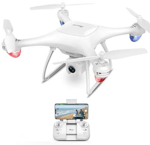 Potensic Drohne mit Kamera für Anfänger, 2.7K UHD Kinder Drohne 2.4G WiFi Datenübertragung, 18min Flugzeit, 120° Weitwinkel, RC Quadcopter ferngesteuert mit Flugbahn, 3D Flip, APP Steuerung P5 Weiß