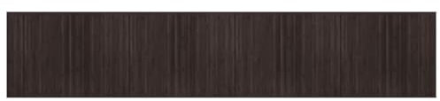 vidaXL Teppich, Bambusteppich Rechteckig, Bambusmatte rutschfest für Wohnzimmer, Läufer Küchenteppich Flurteppich, Modern, Dunkelbraun 80x400cm Bambus