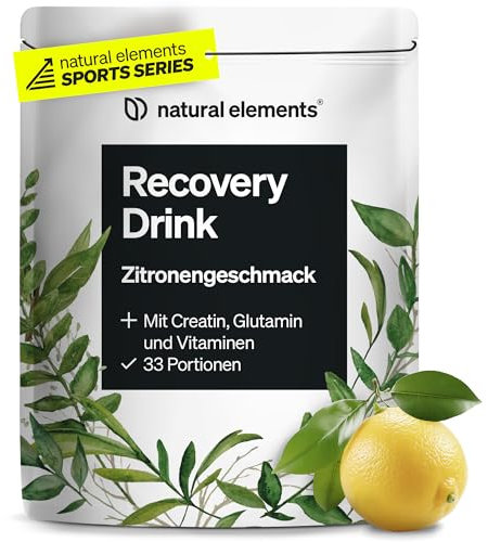 Recovery Drink Zitrone – 1000g – Regenerations Drink mit Maltodextrin, Whey Protein, Creatin, EAAs, L-Glutamin, Vitaminen und Mineralstoffen – Magnesium und Zink – in Deutschland produziert