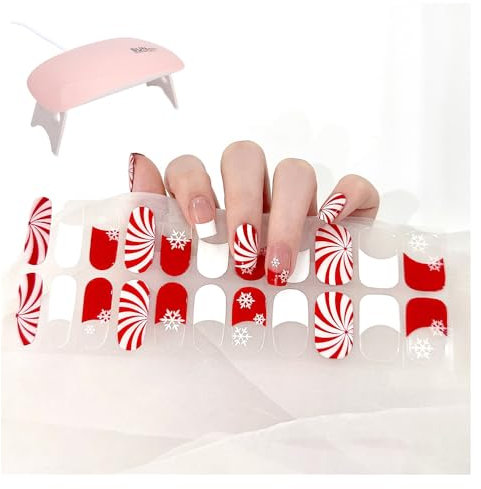 Quinnas Nail Stickers With Uv Light, Quinnas Nails, Sticker Nails With Uv Light, Semi Cured Gel Nail Strips, Gel Stickers For Nails And Uv Light, Uv Gel Nail Stickers (#30)