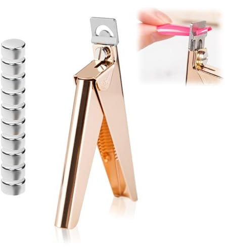 Acrylic Nail Cutter, Adjustable Acrylic False Nail Clippers with Magnets for Fake Gel Nails Sharp Professional Manicure Pedicure with 10 Length Measurement Trimmer Nail Care Tools