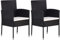 vidaXL Gartenstühle 2 STK., Gartenstuhl mit Kissen Stahlrahmen, Gartensessel Stuhl für Garten Balkon Terrasse, Sessel Stuhlset Gartenmöbel, Schwarz Poly Rattan