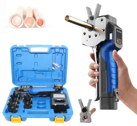 Abocardador Regulable para Tubos de Cobre de Aire Acondicionado Profesional, herramienta de expansión de tubo de 1/4-3/4 con luz LED, herramienta de abocardado de tubo excéntrico de 45°, (9chucks)