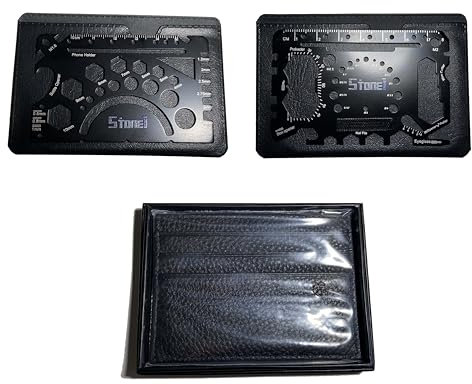 Stone Tone One Brieftaschen-Multitool-Multifunktionswerkzeugkarten, komplettes Geschenkpaket (enthält 49-in-1- und 52-in-1-Werkzeugkarten) – Flaschenöffner, Schraubenschlüssel, Schraubendreher,