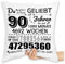 Kissen 40x40 Zierkissen - 90 Jahre - Du wirst von Herzen geliebt | 90. Geburtstag | 90 Jahre Geburtstagsgeschenke | 90ter Geburtstagsgeschenke für Oma und Opa - 40 x 40 cm - Weiß - 90.geburtstag