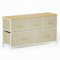Xbro Kommode, Kommodenschrank mit 5 Schubladen aus Stoff, Kommode Schlafzimmer, Kommode mit Holzplatte und Metallrahmen für Schlafzimmer, Wohnzimmer, Flur (Beige)