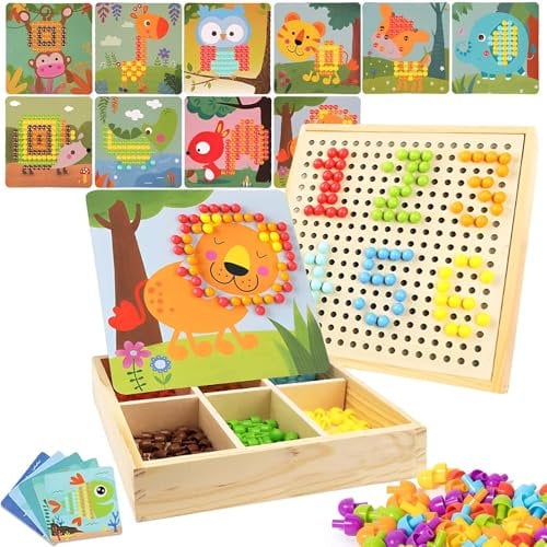 Steckspiel, ab 3, ab 2, ab 4 Jahre, Bastelset Kinder, Mosaik Steckspiel, Ministeck