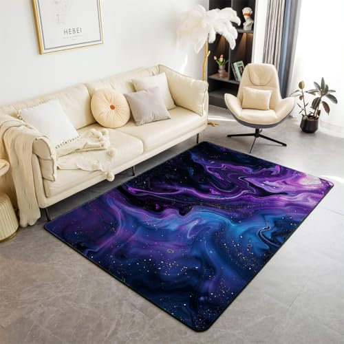 PEIHUODAN Gamer Teppich Für Jugendzimmer Jungen Gaming Room Kinderteppich Anime Fluid Design Muster 3D-Druck Gaming Zimmer Cool Deko Teppich (Lila,120x180cm)