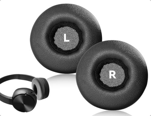 Emezddo 2 pezzi di cuscino di ricambio, rivestimento per cuffie, compatibile con Sony cuffie WH-CH500/CH510/ZX330BT/ZX310/ZX110/ZX600/ZX660 (nero, 70 mm)
