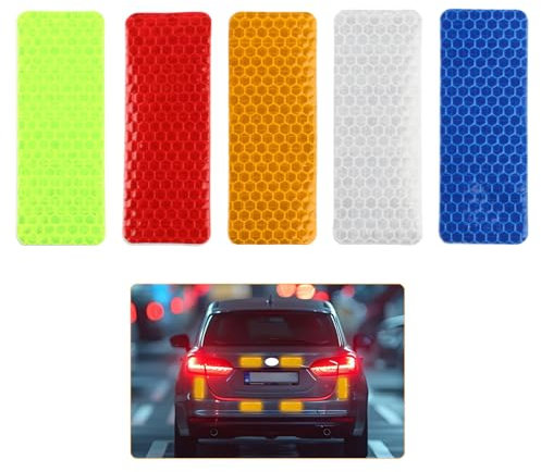 100 Stk Warnung Reflektierende Aufkleber, Wasserdicht Reflektorband Reflektorstreifen Selbstklebende Warnaufkleber, Reflektoren Aufkleber, Sicherheit Warnband Klebeband für Fahrrad Motorrad Kleidung