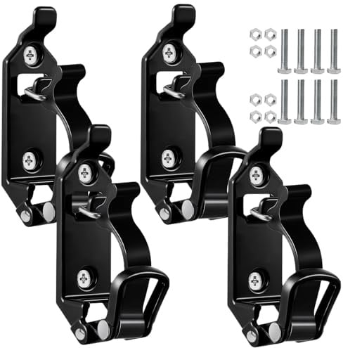 Lot de 4 porte-pelles, porte-pelle pour barres de toit, accessoires de pelle, porte-balai, porte-hache, fermeture en caoutchouc, support de montage mural pour voiture, bateau, camion, outils