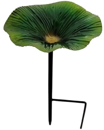 Vogeltränke in Blumen-Form, lustig, künstliche Blumenform, Vogeltränke, kreatives Outdoor-Garten-Füttergerät mit Metallpfahl für Zuhause, Hof, Park, Dekoration