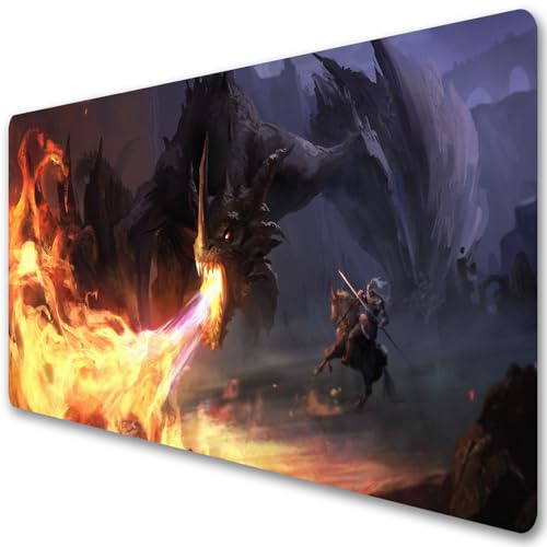 Gaming Eldens Rings XXL Mouse Pad,Shadow Monster Boss Anime Radahn Blaidd Maliketh Dragon Large Mouse Pad,Non Slip Rubber Mat for Desk PC Laptop (I, 800 x 300 mm)