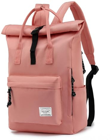 TANTOMI Laptop Rucksack, Rucksack Laptop Tasche 15,6 Zoll, Rucksack Damen und Herren weit öffenbar, Rolltop Rucksack wasserdicht, Backpack Daypack für Schule, Fahrradfahren, Freizeit und Reise