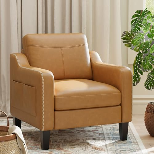 MALOL Sessel Wohnzimmer, Ohrensessel Wohnzimmer, Polstersessel Fernsehsessel mit Armlehnen Einzelsofa, Fernsehsessel Relaxsessel，Lesesessel für Wohnzimmer Büro Schlafzimmer, Braun