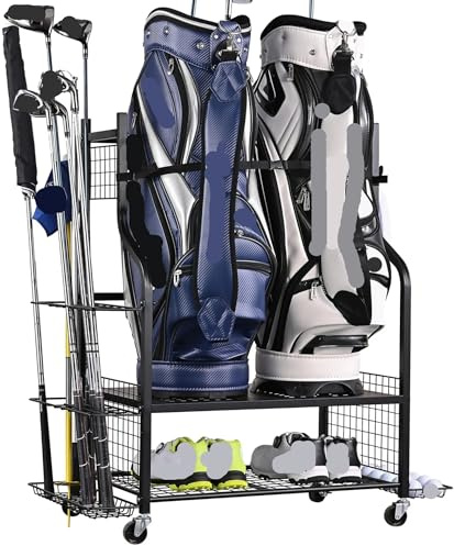 OPIGJUFD Golf Bags Storage Organizer Golf Bag Rack, Sports Equipment Mobile
