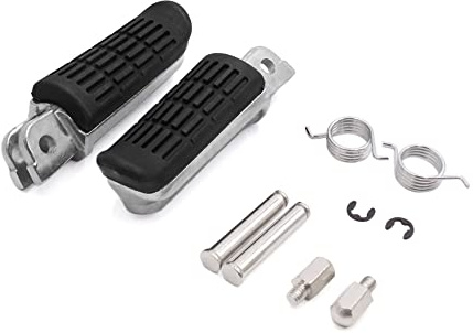 sourcingmap 1 Pair 8mm Aluminum Aolly Motorcycle Footrest Footpeg Cycling Black