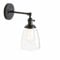 Pathson Réglable Applique Verre Cloche Abat-jour Lampe Rétro Industrial Applique Murale Rétro Eclairage Noir
