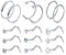 VFUN 15 Stück 20G Chirurgenstahl Nasenpiercing Spirale Ringe Fake Lippenpiercing Damen Herren Schmuck - Silber
