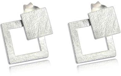 Nature Rebel Ohrring Stecker Karo 925 Sterling Silber matt