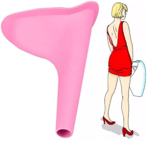 Urinoir pour femme pratique avec sac de rangement réutilisable – Silicone souple et pliable – Urination confortable en accroupi ou debout – pour randonnée en voyages