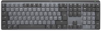 Logitech MX Mechanische kabellose beleuchtete Performance-Tastatur | Leise Tasten, Hintergrundbeleuchtung, Bluetooth, USB-C, Win/macOS/Linux/iOS/Android, Skandinavisches QWERTY, Grau