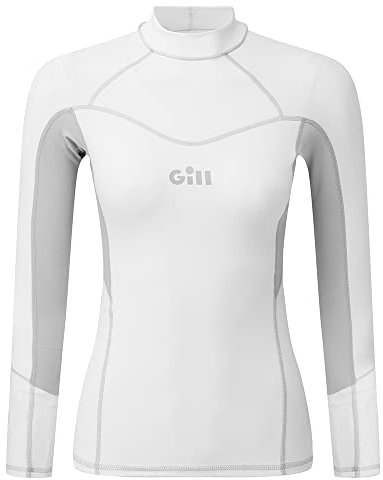 Gill Womens Pro Long Sleeve Rash Vest Top - Weiß - Leichte UV Protection und SPF - Properties