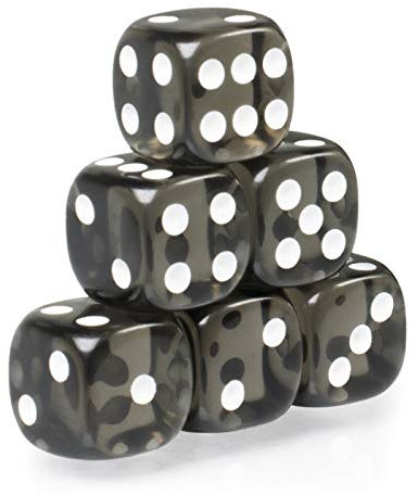 PhoneNatic - 6 Spiel Würfel für Brett - Rollen und Tabletopspiele in schwarz