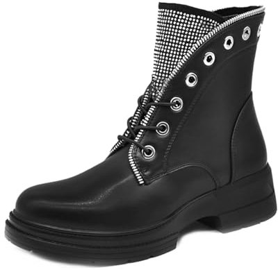Toocool - Stivali Donna Stivaletti Strass Anfibi Biker Invernali Scarpe G621 [38,G621-1]