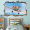 HUJL Wandtattoo Dusty Planes Movie 3D Smashed Wandtattoo Abnehmbarer Wandaufkleber