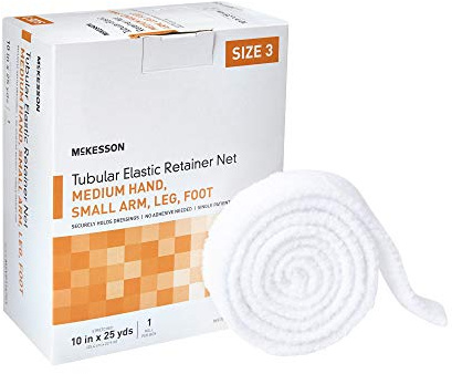 McKesson Tubular Elastic Retainer Net Dressing, Non-Sterile, Hand, Arm, Leg, Foot, Size 3, 10 in x 25 yd, 1 Count, 1 Pack