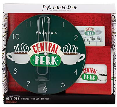 Paladone Central Perk Gift Set with Cloth Towel, Wall Clock, and Notepad - Officially Licensed FRIENDS TV Show Merchandise