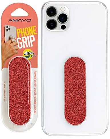 Amayo Grip - Das Original! Smartphone Fingerhalter - Handy Fingerhalterung Phone Grip Handy Halter Ständer Griff - Handy Halterung Handy Ring (Pearl Serie - Rot)