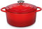 Küchenprofi Gusseisen Bräter mit Deckel, rot/innen schwarz , 24 cm, Schmortopf, Auflaufform, Dutch Oven, Brotbacktopf, emailliert, für alle Herdarten(inkl. Induktion), zum Schmoren, Backen, Braten