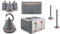 RKW Tower Cavaletto Grey & Rose Gold 3KW 1.7L Pyramid Kettle, 4-Slice 1800W Toaster, Bread Bin, Set of 3 Tea, Coffee, Sugar Canisters, 6 Cup Mug Tree & Towel Pole. Matching Kitchen Set of 8 Items