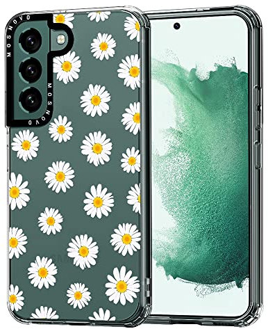 MOSNOVO für Samsung Galaxy S22 5G Hülle – Durchsichtige, schlanke, stoßfeste TPU+PC-Handyhülle, [6,6 Fuß Fallschutz/Anti-Abziehen] - Gänseblümchen