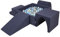 KiddyMoon Aire De Jeux en Mousse avec Carré Piscine À Balles (200 Balles) pour Enfants, Bleu Foncé:Perle/Gris/Transparent/Babyblue/Menthe