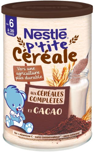 Nestlé Bébé P'tite Getreide, vollständig getrocknet, Kakao – ab 6 Monaten – Box mit 415 g
