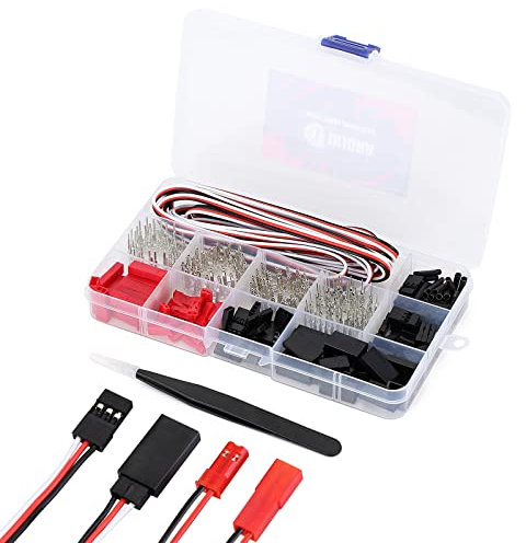 INJORA RC Serve Stecker Connector Männlich Weiblich Anschluss Crimpen Stift Kabel Bausatz Rundstecker Stecker für JST SYR JR Futaba