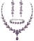 EVER FAITH Schmuckset Österreichisches Kristall Braut Schmuck-Set, elegante Marquise Strass Blatt Halskette mit baumelnden Ohrringen Tennis-Armband-Set, Lila Silber-Tone