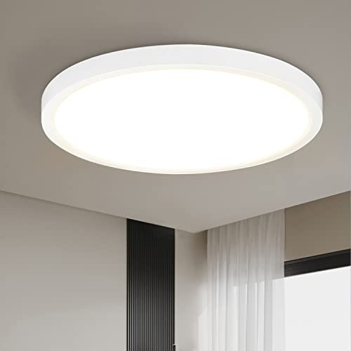 ZMH Deckenlampe LED Deckenleuchte Küche - 15W Schlafzimmerlampe Flach Badlampe 4000K Schlafzimmer Deckenbeleuchtung IP44 Wasserdicht Küchenlampe Flurlampe Rund Ø22cm für Badezimmer Flur Wohnzimmer