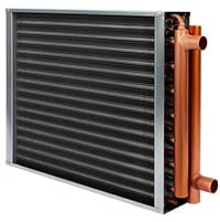 16 x 18 Wärmetauscher, Wasser zu Luft mit Kupferanschlüssen für Heißluft-Holzofen, Plenum und Hydronische Heizung