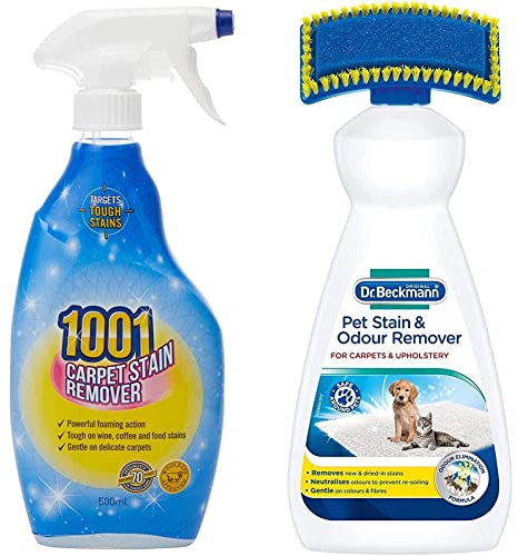 1001 Carpet Stain Remover, Tough On Stubborn Stains, Cleans deep into the carpet, Gentle On Rugs, WoolSafe approved 500ml & Dr. Beckmann Pet Stain and Odour Remover, 650 ml