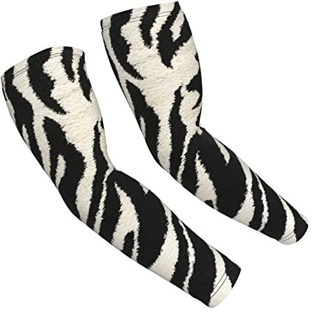 GWINDI Armstulpen mit französischem Pudel, für Herren und Damen, kühlende Armstulpen für Radfahren, Golf, Gartenarbeit, Zebra Tier, Einheitsgröße